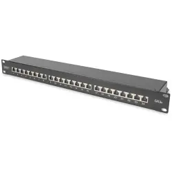 Patch panel, LSA, horizontal, 1 row, (W x H x D) 482.6 x 44 x 109 mm, black, DN-91624S-EA-B