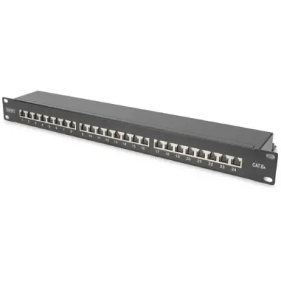 Patch panel, LSA, horizontal, 1 row, (W x H x D) 482.6 x 44 x 109 mm, black, DN-91624S-EA-B - 1