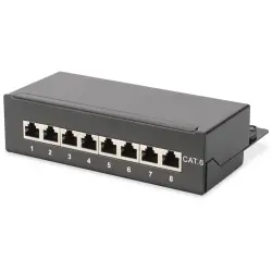 Patch panel, LSA, (W x H x D) 173 x 43 x 110 mm, black, DN-91608SD