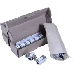 Keystone socket kit, RJ45 socket, straight, Cat 6A, 1808-8, package with 8 pieces