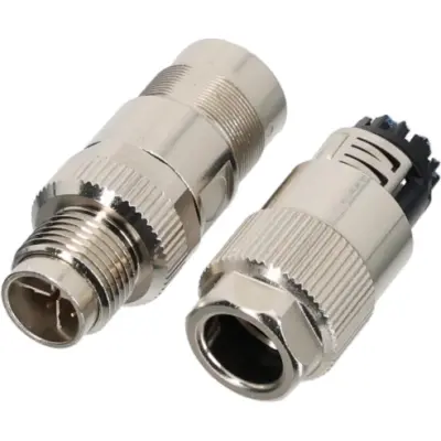 Plug, 8 pole, Cat 6A, IDC connection, cable assembly, 8102 - 1