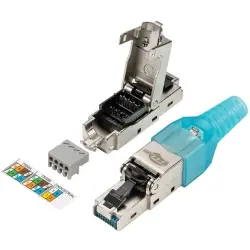 Plug, RJ45, 8 pole, 8P8C, Cat 6A, IDC connection, 8134