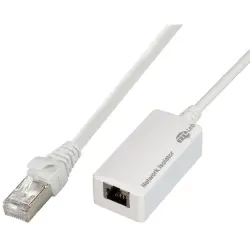 Network isolator, compliant with EN 62368-1, white, RJ45 plug to RJ45 socket, straight, 0.2 m, 1502-1-0,20M