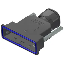 D-Sub connector housing, size: 3 (DB), straight 180°, cable Ø 10 to 12 mm, PBT, black, 15-004680