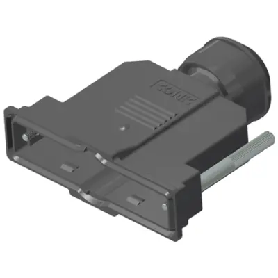 D-Sub connector housing, size: 4 (DC), straight 180°, cable Ø 14 to 16 mm, PBT, black, 15-004690 - 1