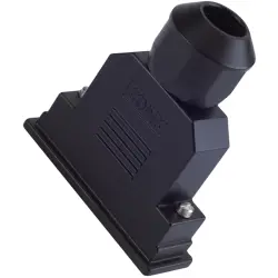 D-Sub connector housing, size: 1 (DE), straight 180°, cable Ø 7 to 9 mm, PBT, black, 15-004710