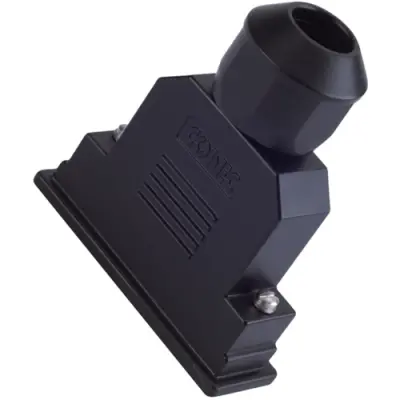D-Sub connector housing, size: 1 (DE), straight 180°, cable Ø 7 to 9 mm, PBT, black, 15-004710 - 1