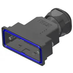D-Sub connector housing, size: 2 (DA), straight 180°, cable Ø 9 to 11 mm, PBT, black, 15-004720