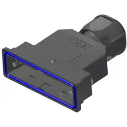 D-Sub connector housing, size: 3 (DB), straight 180°, cable Ø 10 to 12 mm, PBT, black, 15-004730
