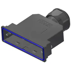 D-Sub connector housing, size: 5 (DD), straight 180°, cable Ø 14 to 16 mm, PBT, black, 15-004750