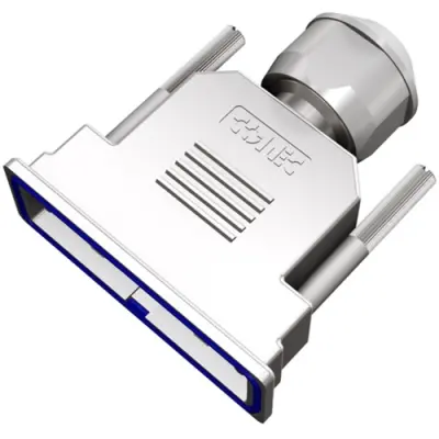 D-Sub connector housing, size: 5 (DD), straight 180°, cable Ø 14 to 16 mm, ABS, gray, 15-004800 - 1