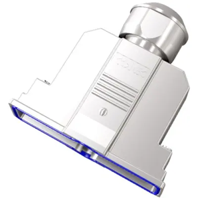 D-Sub connector housing, size: 4 (DC), straight 180°, cable Ø 14 to 16 mm, ABS, silver, 15-004840 - 1