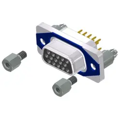 D-Sub socket, 15 pole, high density, equipped, straight, solder pin, 15-007553E