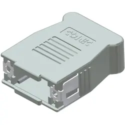 D-Sub connector housing, size: 1 (DE), straight 180°, angled 90°, cable Ø 8.5 mm, ABS, silver, 16-001750E
