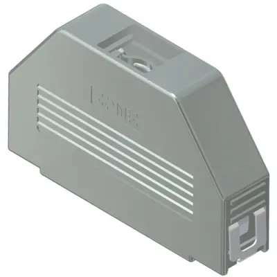 D-Sub connector housing, size: 4 (DC), straight 180°, angled 90°, cable Ø 11 mm, ABS, gray, 16-001780E - 1