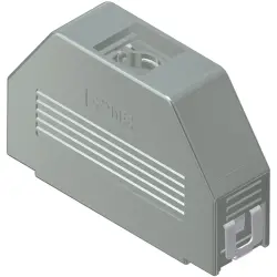 D-Sub connector housing, size: 5 (DD), straight 180°, angled 90°, cable Ø 12 mm, ABS, gray, 16-001790E