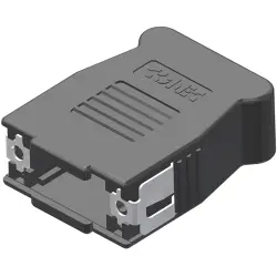 D-Sub connector housing, size: 1 (DE), straight 180°, angled 90°, cable Ø 8.5 mm, ABS, black, 16-001810E