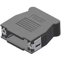 D-Sub connector housing, size: 2 (DA), straight 180°, angled 90°, cable Ø 10 mm, ABS, black, 16-001820E