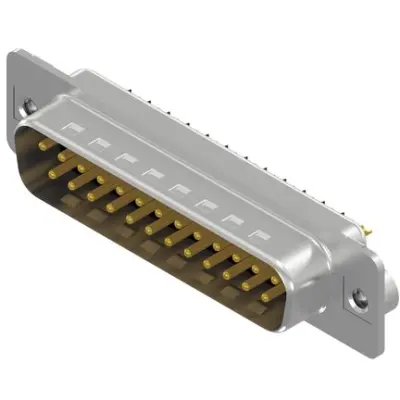 D-Sub plug, 25 pole, standard, equipped, straight, solder cup, 163A11289X - 1