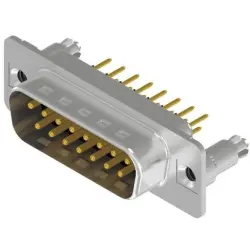 D-Sub plug, 15 pole, standard, equipped, straight, solder pin, 163A16169X