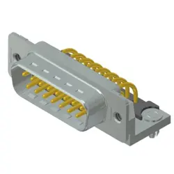 D-Sub plug, 15 pole, standard, equipped, angled, solder pin, 163A16369X