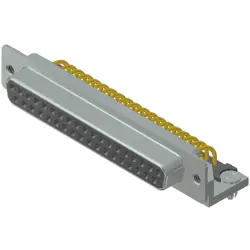 D-Sub socket, 37 pole, standard, equipped, angled, solder pin, 164A16799X