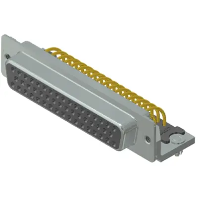 D-Sub socket, 50 pole, standard, equipped, angled, solder pin, 164A18759X - 1
