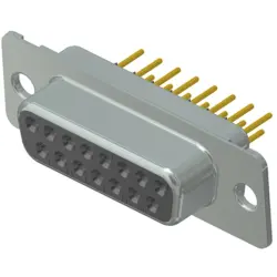D-Sub socket, 15 pole, standard, equipped, straight, solder pin, 164B10079X