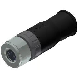 Jack, M8, 3 pole, screw connection, screw locking, straight, 42-00010