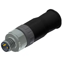 Plug, M8, 4 pole, screw connection, screw locking, straight, 42-00011