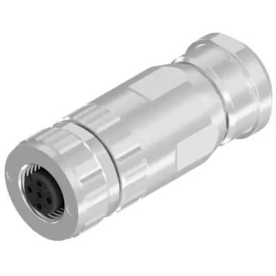 Jack, M12, 4 pole, screw connection, screw locking, straight, 43-00113 - 1