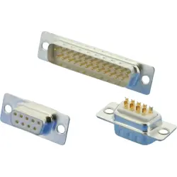 D-Sub plug, 9 pole, standard, equipped, solder cup, 105-09-1-3-0