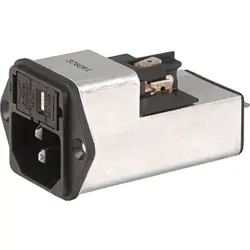 Suppressor filter IEC plug C14, 50 to 60 Hz, 4 A, 250 VAC, 1.5 mH, faston plug 6.3 mm, 4301.5003