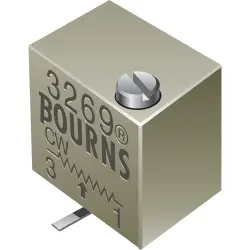 Cermet trimmer potentiometer, 12 turns, 10 kΩ, 0.25 W, SMD, on top, 3269W-1-103LF