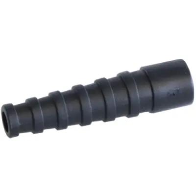 Cable grommet, cable Ø 4.6 to 5.4 mm, RG-58C/U, 0.6/2.8-4.7, L 44.5 mm, plastic, black, 100001193 - 1