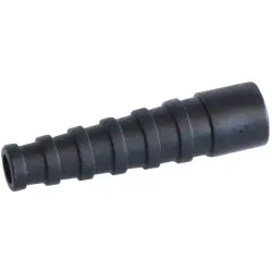 Cable grommet, cable Ø 4.6 to 5.4 mm, RG-58C/U, 0.6/2.8-4.7, L 44.5 mm, plastic, black, 100001193