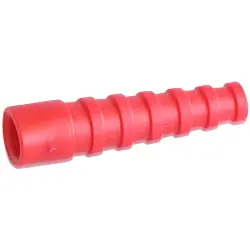 Cable grommet, cable Ø 4.6 to 5.4 mm, RG-58C/U, 0.6/2.8-4.7, L 44.5 mm, plastic, red, 100001202