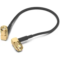 Coaxial cable, SMA plug (angled) to SMA plug (angled), 50 Ω, RG-174/U, grommet black, 152.4 mm, 65501510315301