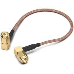 Coaxial cable, SMA plug (angled) to SMA plug (angled), 50 Ω, RG-316/U, grommet black, 152.4 mm, 65501510515301