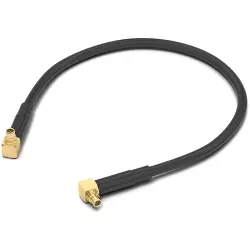 Coaxial cable, MMCX plug (angled) to MMCX plug (angled), 50 Ω, RG-174/U, grommet black, 152.4 mm, 65502410315301