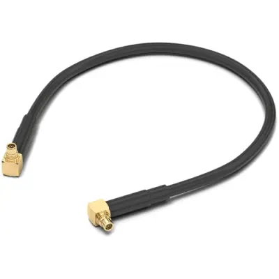 Coaxial cable, MMCX plug (angled) to MMCX plug (angled), 50 Ω, RG-174/U, grommet black, 152.4 mm, 65502410315301 - 1