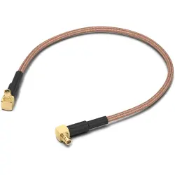 Coaxial cable, MMCX plug (angled) to MMCX plug (angled), 50 Ω, RG-178/U, grommet black, 152.4 mm, 65502410415301