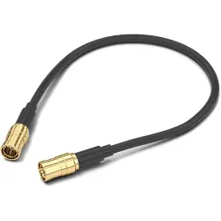 Coaxial cable, SMB plug (straight) to SMB plug (straight), 50 Ω, RG-174/U, grommet black, 152.4 mm, 65502810315301
