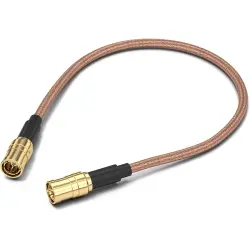 Coaxial cable, SMB plug (straight) to SMB plug (straight), 50 Ω, RG-316/U, grommet black, 152.4 mm, 65502810515301