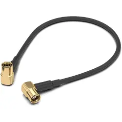 Coaxial cable, SMB plug (angled) to SMB plug (angled), 50 Ω, RG-174/U, grommet black, 152.4 mm, 65502910315301