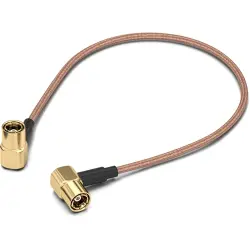 Coaxial cable, SMB plug (angled) to SMB plug (angled), 50 Ω, RG-178/U, grommet black, 152.4 mm, 65502910415301