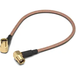 Coaxial cable, SMB plug (angled) to SMB plug (angled), 50 Ω, RG-316/U, grommet black, 152.4 mm, 65502910515301