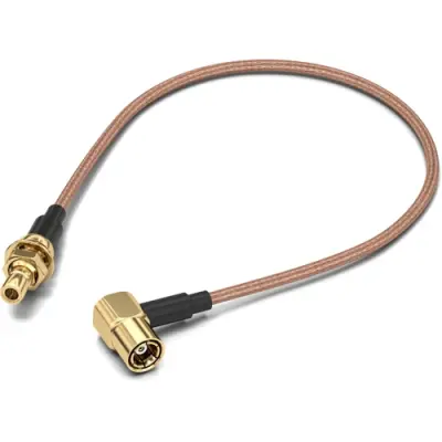 Coaxial cable, SMB plug (angled) to SMB jack (straight), 50 Ω, RG-178/U, grommet black, 152.4 mm, 65503110415301 - 1
