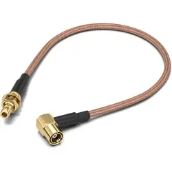 Coaxial cable, SMB plug (angled) to SMB jack (straight), 50 Ω, RG-316/U, grommet black, 152.4 mm, 65503110515301