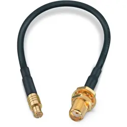 Coaxial cable, SMA jack (straight) to MCX plug (straight), 50 Ω, RG-174/U, grommet black, 152.4 mm, 65503206515303